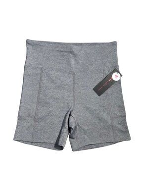 NWT | Bally Total Fitness Heather Charcoal High-Rise Biker Shorts Large